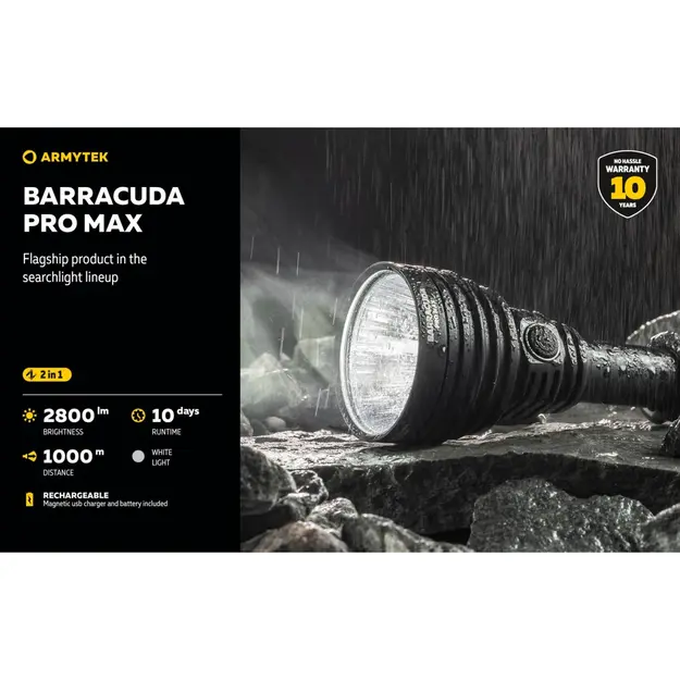 Фонарь Armytek Barracuda Pro Max 2800лм USB PCB F10501PC