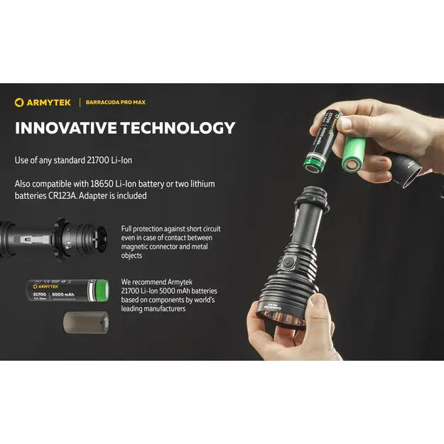 Фонарь Armytek Barracuda Pro Max 2800лм USB PCB F10501PC