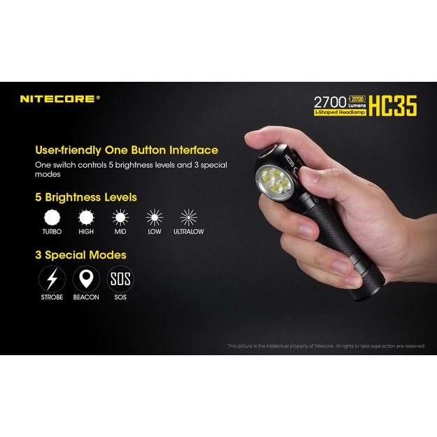 Nitecore HC35 uzlādējams lukturis 2700lm
