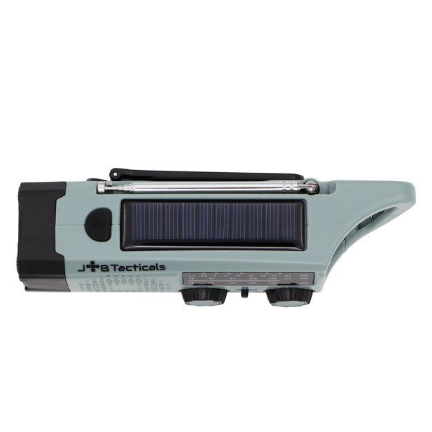 Avārijas radio ar lukturi, LED lampu un ģeneratoru