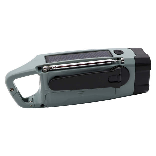 Avārijas radio ar lukturi, LED lampu un ģeneratoru