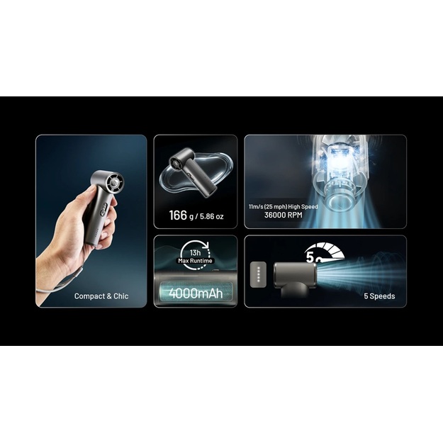 Nitecore NEF01 mini rokas ventilators