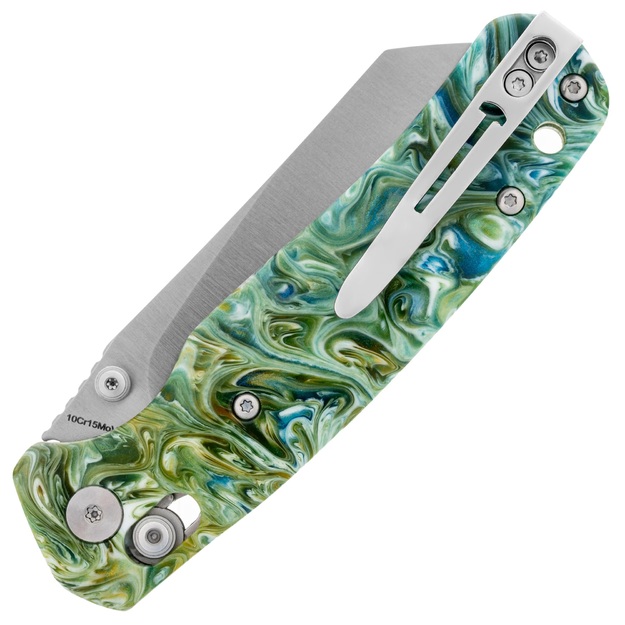 Складной нож Bestechman  Крыло цикады  с зелёной пятнистой отделкой BMK06P