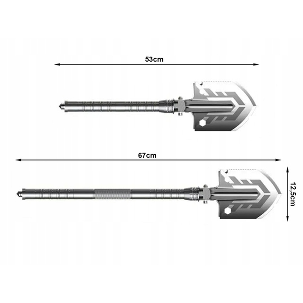 Saliekamā daudzfunkcionālā lāpsta ar futrāli