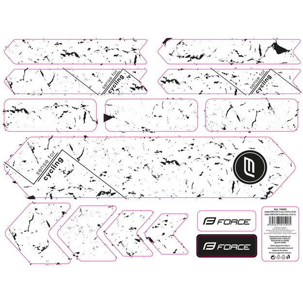 Velosipēdu uzlīmes FORCE COAT, 37x27cm