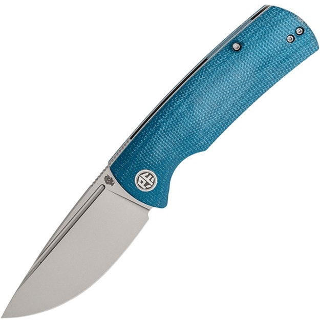 Petrified Fish Beluga folding knife Blue Micarta PFP01BMP