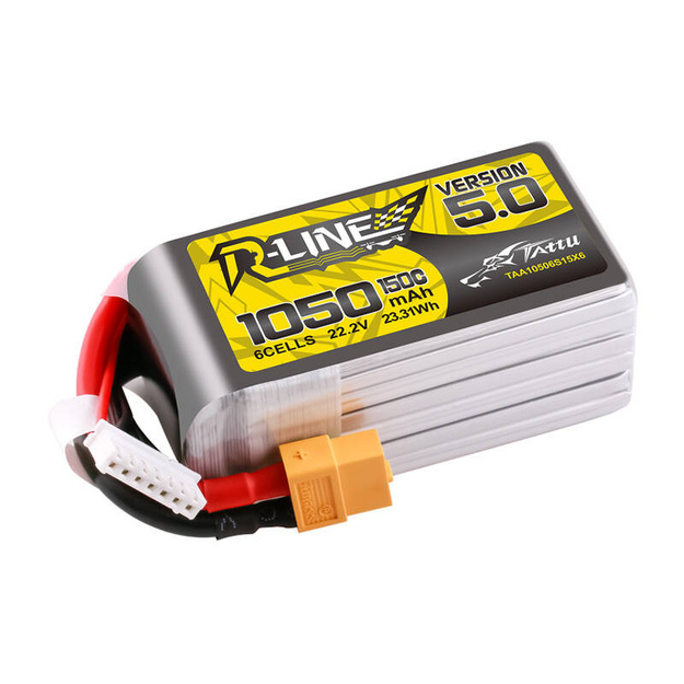 Tattu R-Line 5.0 1050mAh 22.2V 6S 150C XT60 Plug akumulators