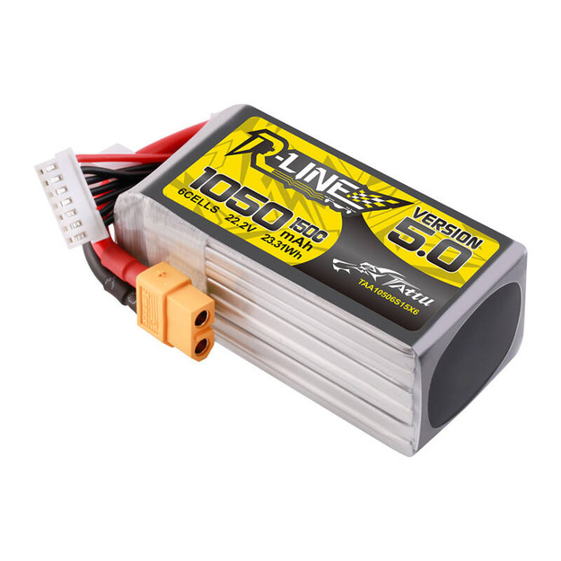 Tattu R-Line 5.0 1050mAh 22.2V 6S 150C XT60 Plug akumulators
