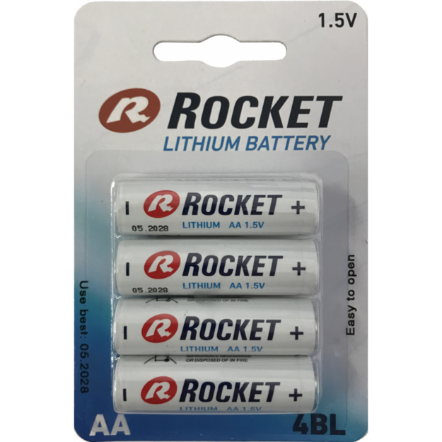 AA baterijas Rocket Lithium, 4 gab.