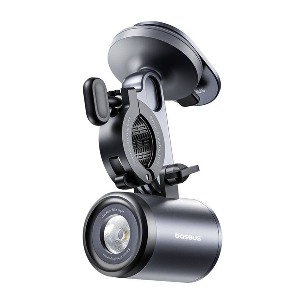 Baseus PrimeTrip 2-в-1 велосипедное крепление, держатель для телефона + фонарик (черный)