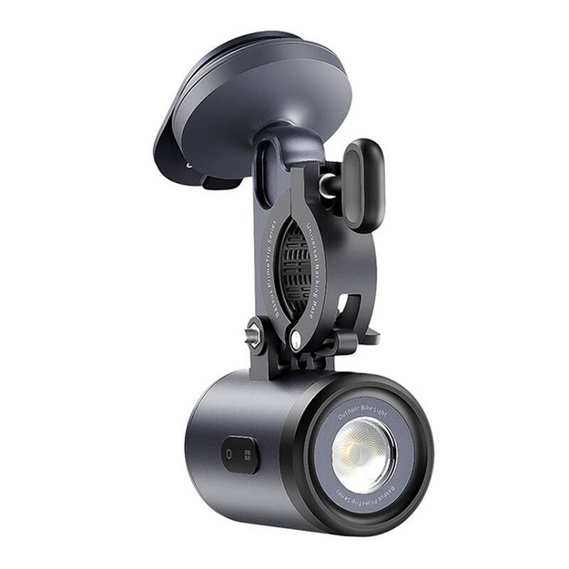 Baseus PrimeTrip 2-in-1 velosipēda stiprinājums, tālruņa turētājs + lukturītis (melns)