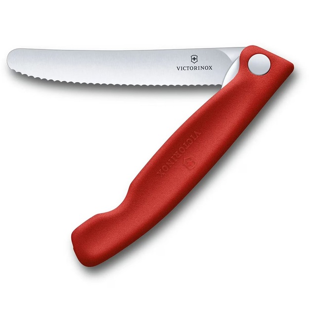 Victorinox folding kitchen knife with serrated blade, red 6.7831.FB
