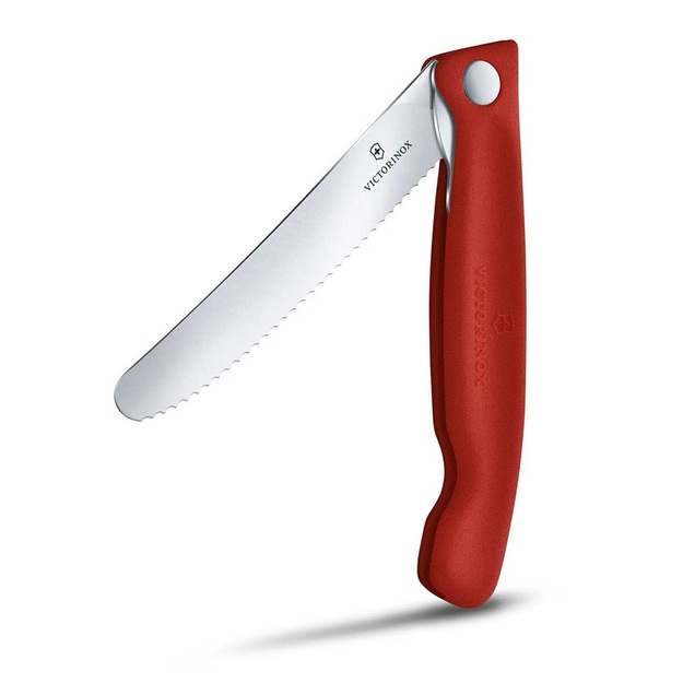 Victorinox folding kitchen knife with serrated blade, red 6.7831.FB