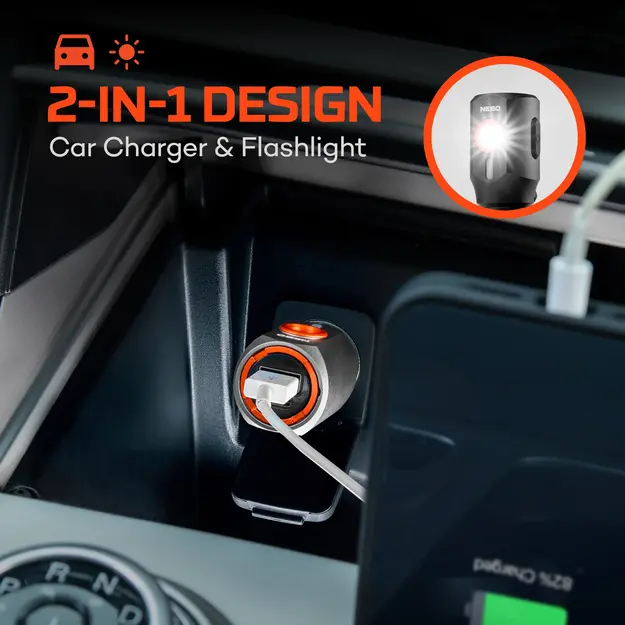 NEBO Transport 400 Car Flashlight with Glass Breaker, 400 Lumens