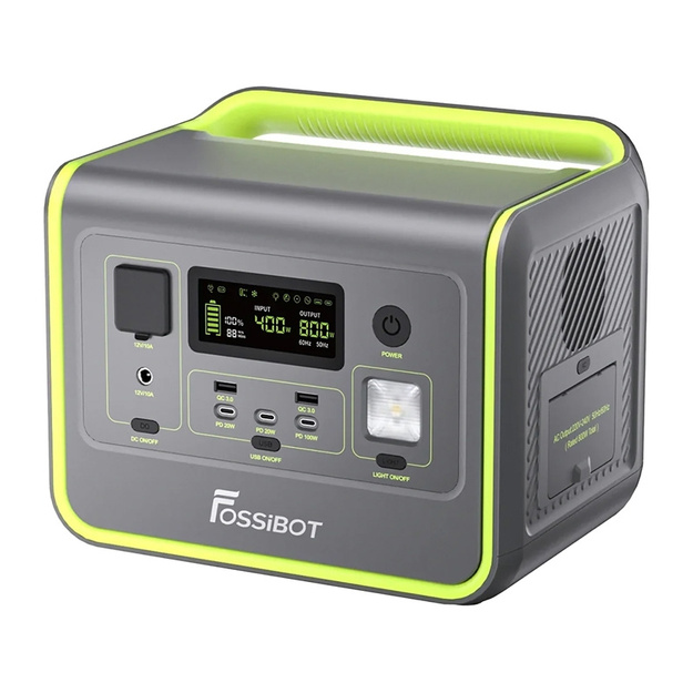 Pārnēsājamā elektrostacija FOSSIBOT F800, 800W (zaļa)