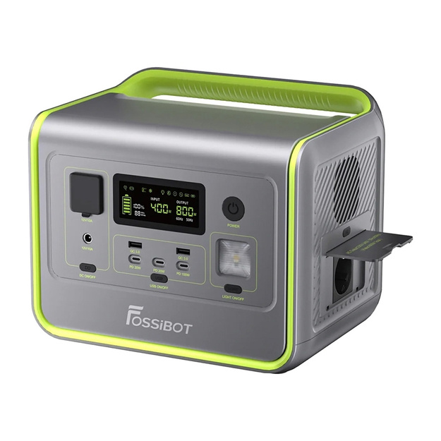 Pārnēsājamā elektrostacija FOSSIBOT F800, 800W (zaļa)