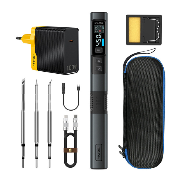 100 W smart soldering iron with FNIRSI HS-02B MAX tool kit