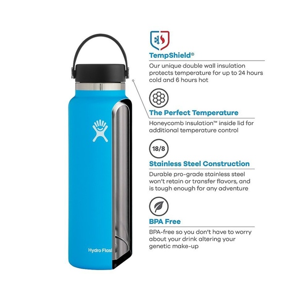 Hydro Flask Wide Mouth ar elastīgu vāciņu ceļojumu dzēriena pudele 1183 ml W40BTS306 Olive