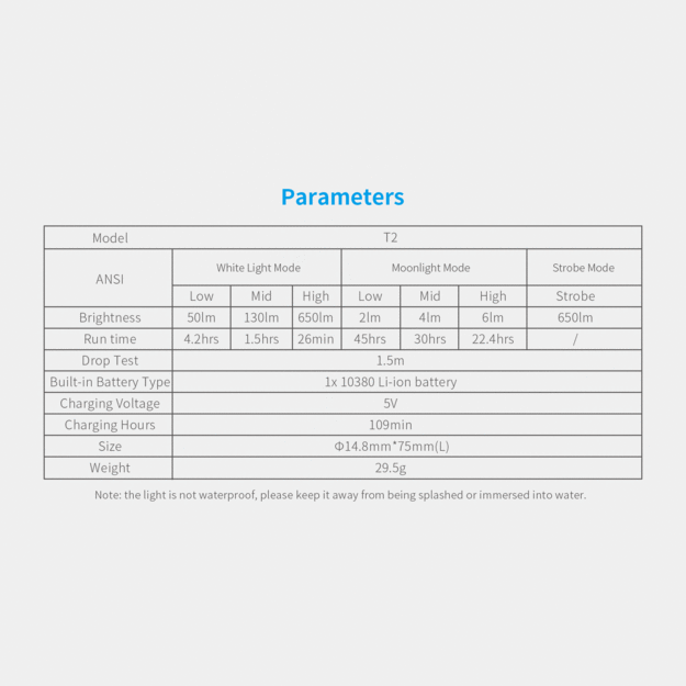 Xtar T2 Rechargeable LED Key Ring flashlight