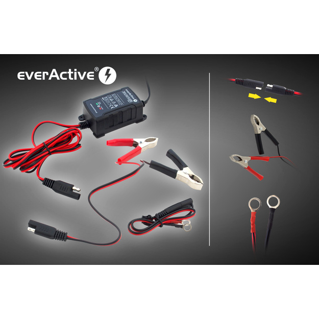 Automātiskais akumulatora lādētājs everActive universāls automātiskais 6 / 12V 1000mA