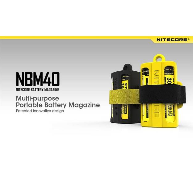 Nitecore 18650 bateriju nodalījums (4gab) NBM40, dzeltens