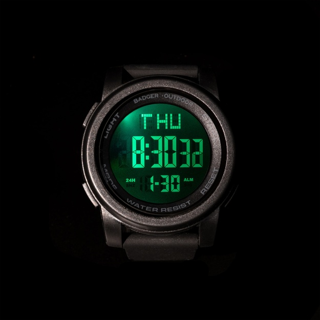 Badger Outdoor elektroniskais pulkstenis Nightmark Melns