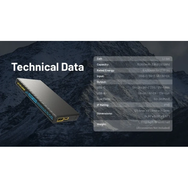 Nitecore SUMMIT 10000 Low Temperature Powerbank 10000mAh