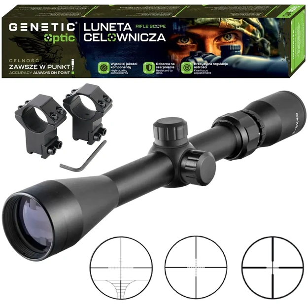 3-9x40 Mil-Dot optiskais tēlamis ar 11 mm stiprinājumu pneimatiskajiem ieročiem