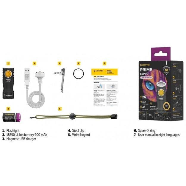 Armytek Prime C1 Pro lukturītis 930lm F07901W