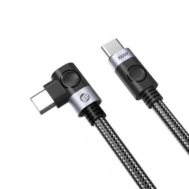 Кабель Orico C2CW USB-C - USB-C, угловой, PD 100W, 480 Mb/s, 0.5 m - черный