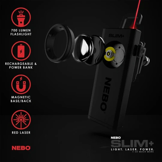 NEBO Slim+ lukturis ar lāzeru 700lm NE6859