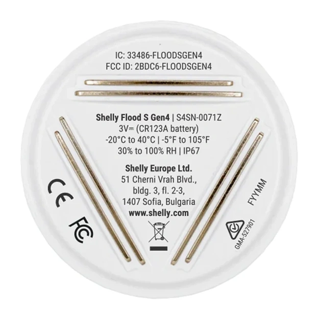 SHELLY Flood S Gen4 Smart Flood Sensor