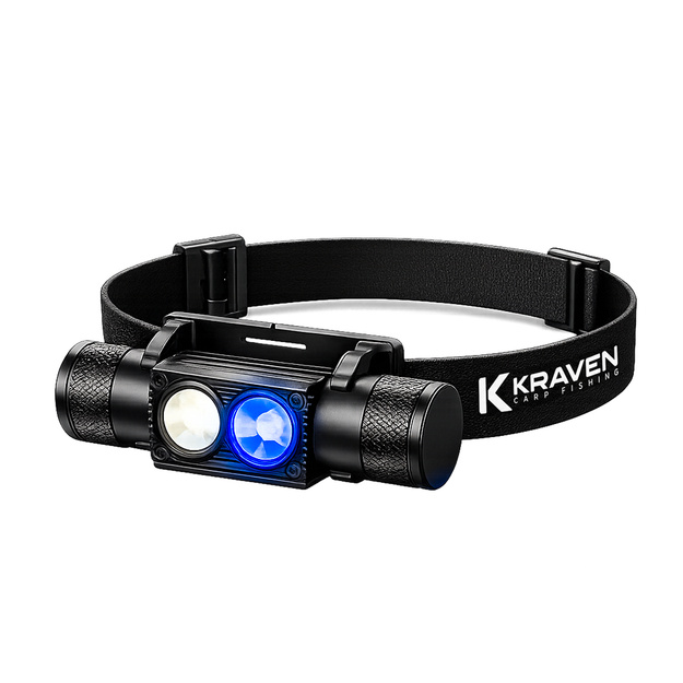Profesionāls galvas lukturis &bdquo;Kraven Pro X1500&ldquo;, 1500 lm, balts + Fluo UV