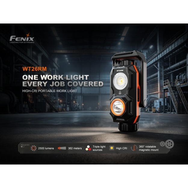 Fenix WT26RM uzlādējams darba lukturis ar augstu CRI