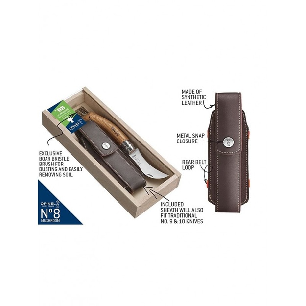 Opinel No 08 Mushroom Knife with Sheath in Gift Box