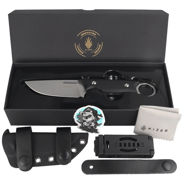 Kizer Cabox fiksētais nazis, Black G10, Satin 154CM by Jonathan Styles (1048C1)