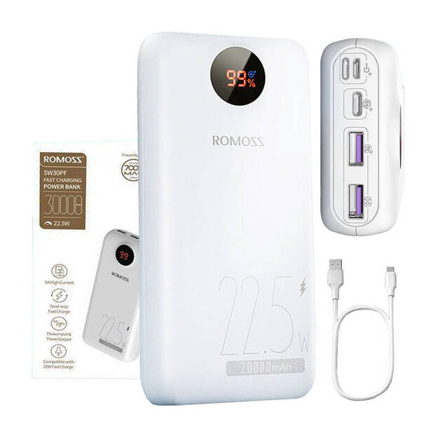 Powerbank Romoss PSW30PF 30000mAh, 22.5W (white)