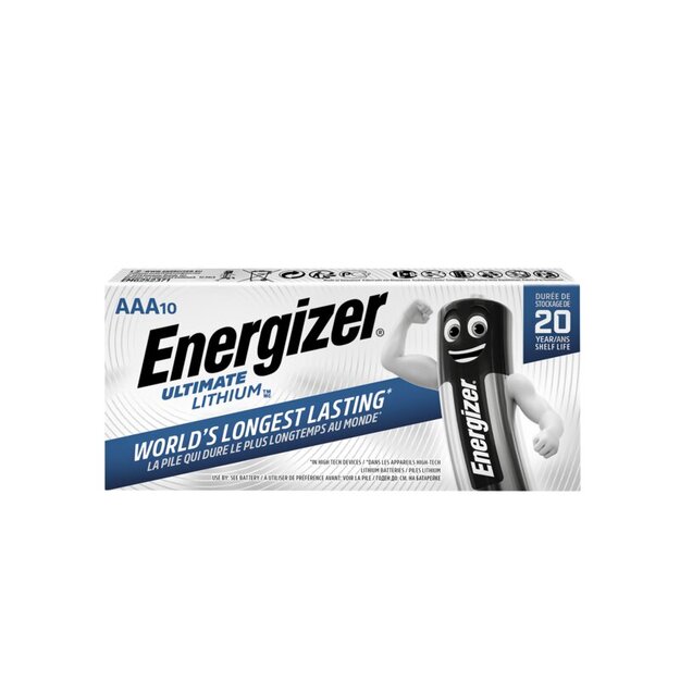 Energizer Ultimate Lithium AAA baterijas, 10 gab.