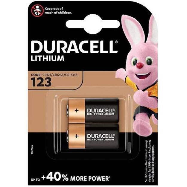Duracell CR123 Kameras akumulators CR123A Lithium 1400 mAh 3 V 2 pc(s)