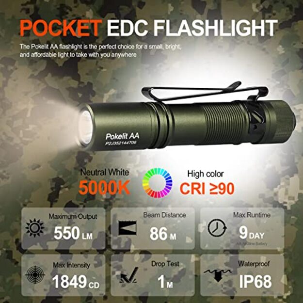 AceBeam pocket flashlight Pokelit AA Green