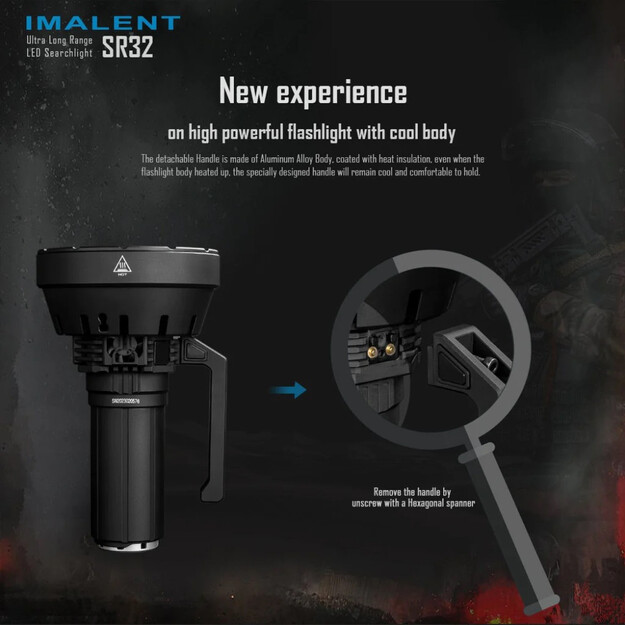Imalent SR32 120000 lumen flashlight