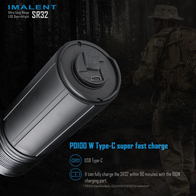 Imalent SR32 120000 lumen flashlight