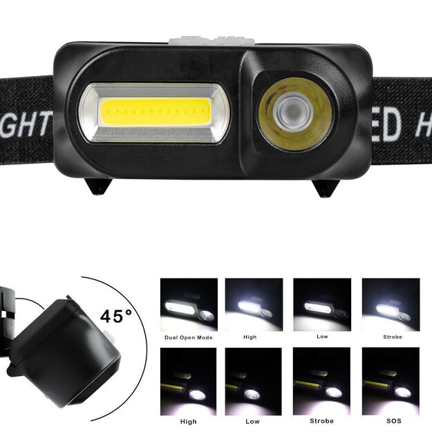 Vayox XPE + COB uzlādējams lukturītis VA0115