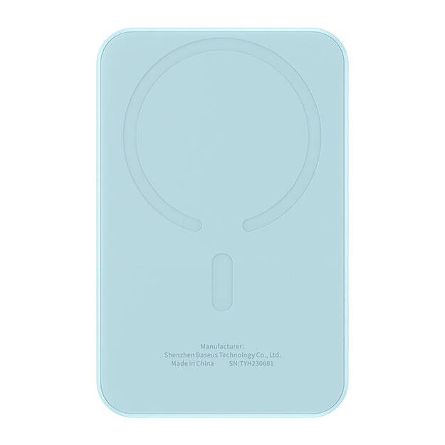 Baseus magnētiskais mini baro&scaron;anas bloks 5000 mAh, USB-C 20W (zils)
