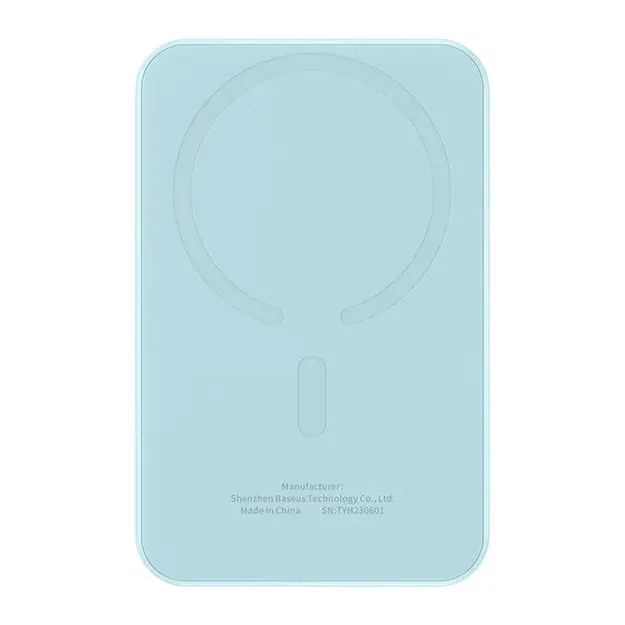 Baseus magnētiskais mini baro&scaron;anas bloks 5000 mAh, USB-C 20W (zils)