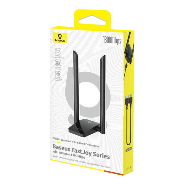 WiFi adapteris Baseus FastJoy 1300Mbps (melns)