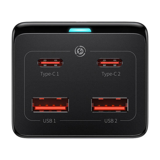 Настенное зарядное устройство Baseus GaN3 Pro / разветвитель питания 2xUSB + 2xUSB-C + AC, 100 Вт (черный)