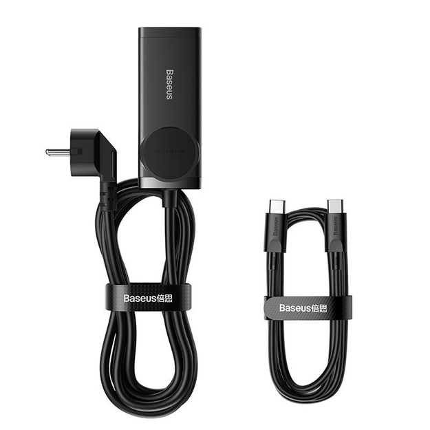 Настенное зарядное устройство Baseus GaN3 Pro / разветвитель питания 2xUSB + 2xUSB-C + AC, 100 Вт (черный)