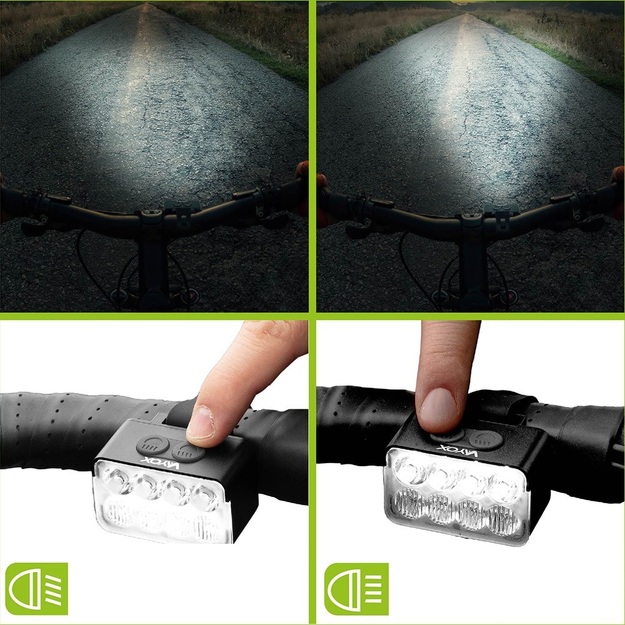 Vayox priek&scaron;ējais velosipēda apgaismojums 900lm 8*LED USB-C VA0151