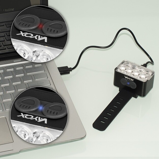Vayox priek&scaron;ējais velosipēda apgaismojums 900lm 8*LED USB-C VA0151